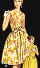 1950 s Misses  Retro Dress Butterick Sewing Pattern Vtg Sz 16  36 b Cut complete