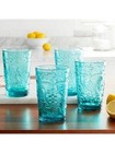 The Pioneer Woman Amelia Teal Glass Tumbler  Teal  Set Of 4