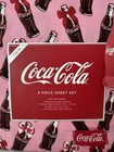 Coca-cola Pink Coquette Bow Twin Size Bedding 4pcs Sheets Set New