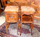 French Antique Carved Walnut Louis Xv Pair Of Nightstand