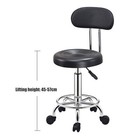Swivel Stools With Wheels And Backrest Height Adjustable Rolling Seat Bar Stool