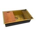 Ruvati 30  Polished Brass Matte Gold Workstation Undermount Sink- Rvh6530gg