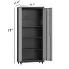 71  h Metal Garage Storage Cabinet With Pegboards  Rolling Tool Cabinet For Home