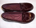 Clarks Size 7n Ashland Bubble Women   s Burgundy Leather Loafer Flat Shoes New