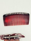 Vintage Faux Tortoise Shell Hair Combs Lot Of 3 Tilco Rhinestones Made In Usa