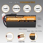 2x 14 8v 4s 7500mah Lipo Battery Hard Case For Rc Trx X-maxx V2 Udr Car Truck