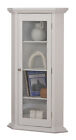 Kings Brand Furniture - Corner Curio Storage Cabinet With Glass Door  White