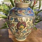 13    Antique Middle Eastern Qajar Dynasty Islamic Persian Pottery Vase Jar
