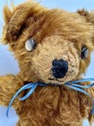 Antique Mohair Brown Teddy Bear Plush Doll  Jointed Limbs  Glass Eyes  18 Inches