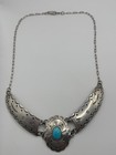 D Skeets Signed Native American Sterling Silver Turquoise Necklace 