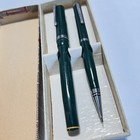 Vintage Permapoint Fountain Pen And Mechanical Pencil Set Dark Green