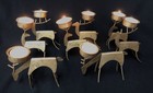 Set Of 8 Gold Metal Christmas Reindeer Tealights Candle Holders W gold Leaf 