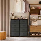 4-drawer Dresser Bedroom Chest Of Drawers Skinny Fabric Storage Tower Nightstand