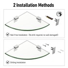 Tempered Glass Corner Shower Shelves For Inside 2-pack No Drill Adhesive