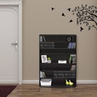 Multimedia Storage Tower Shelves Dvd Cd Organizer Espresso  Space Saving