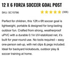 Forza Football Goals Pvc Garden Goals  Steel42 Alu60 Goal Posts     12x6