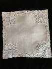 Antique Lace Linen Bridal Handkerchief Pristine Condition  Gorgeous 