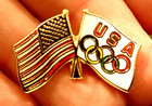 Official Team Usa Noc 2026 Milan Olympic Games Pin   dual Flags 