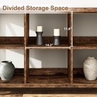 8 Cube Storage Organizer Bookshelf  62 Inch 3 Tier Industrial Console Bookcase