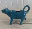 The Pioneer Woman  Teal Turquoise Blue Cow Creamer Pitcher Euc