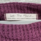 We The Free Top Womens Xs Burgundy Waffle Knit Thermal Long Sleeve Tunic Slit