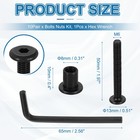 10pack M6x50mm Hex Chicago Screws 8x10mm Binding Posts Socket Cap Bolt Nut Black