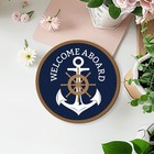 Nautical Welcome Aboard Anchor Sign Decor  Cruise Ocean Round Front Porch Door D
