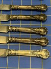 Antique Set Of 5 Matching Dinner Knives In Sterling Silver 8-3 4 
