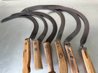 Lot Of 6 Assorted  Vintage Hand Sickle Scythe Wooden Handle Rustic Farmhouse
