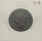 1848 Braided Hair Large Cent  Very Nice Details  Low Mintage      