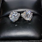 1-2 Ct Round Cut Gra Moissanite Studs Earrings Solid 14k White Gold Screwbk Gift