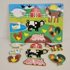 Melissa   Doug Farm Animal Wooden Peg Puzzle 8 Pieces