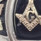 Coleman Black Hills Gold 925 Sterling Silver   10k Masonic Signet Ring Size 11
