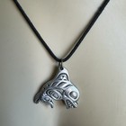 Frederick Orca Whale Pendant Necklace 25  Cord Pewter Handcrafted Canada Nwc