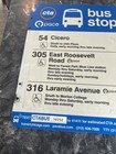 City Of Chicago Cta  Metal Sign 18 X 24 Bus Two Sided  Cicero Roosevelt Laramie