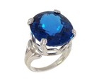 Blue Topaz Ring Handcut Gem Medieval Medical Gem Arthritis Fever Falcon Engraved
