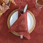 Elrene Home Fashions Elegant Woven Leaves Jacquard Damask Cloth Napkin Set 17 X