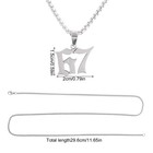 Mikovivi 67 Number Pendant Necklace For Men  Stainless Steel Medium  Silver