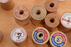 70  Vintage Wooden Spools Wood Thread Lot Various Sizes brand Sewing Craft
