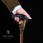 Black Crow   Skull  Wooden Walking Cane Stick Goth Style Gravestone