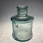 Vtg Continental Inks   Mucilage  Philadelphia  Pa - Aqua Spool Bottle 3  Tall