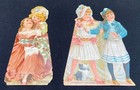 1890s  - Mclaughlin Coffee - 2 Paper Dolls -  cape Dolls  - Antique Toys