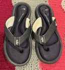 Nike Womens Comfort Footbed Sandals Size 9 Black Thong Foam Slide Flip Flop Shoe