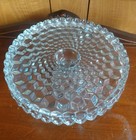 Vintage Fostoria American Cubist Round Pedestal Cake Stand W rum Well 10  X 7 