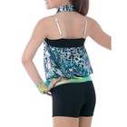Weissman Dance All Around The World 9059 Cowl Neck Costume Mc Blue Shiny