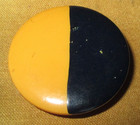 X Lg Antique Vintage Bakelite Button Art Deco Era Butterscotch   Black Cookie