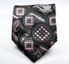 New Fashion Paisley Gray Pink Jacquard Woven Silk Men s Wedding Tie Necktie