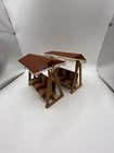 Vintage Lundby Dollhouse Furniture Orange Stripe Canopy Swing Set Of 2 