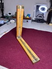 Antique Boxwood   Brass Folding Shoe Measuring Rule Attrb  F b  Cox Ruler