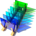16 Sheets Rainbow Transparent Stained Glass 4x6in Mixed Color Mosaic Crafts